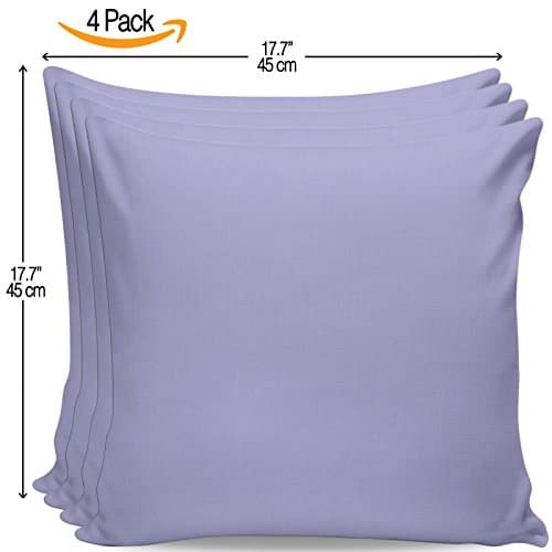 Serra Home 4-Pack Decorative Lilac, 18" x 18" Throw Pillow Covers Set Turkish New Design Linen Square Made in Turkey Patterned Cases Couch Cushion for Sofa Bedroom