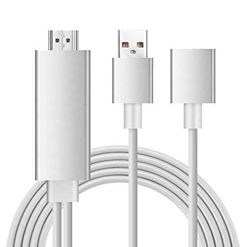 Newest 3 in 1 Full HD Mirroring Cable HDMI Cable Lightning MHL to HDMI Cable Plug and Play HDTV Adaptor Cable For iPhone iPad Samsung Smartphones (Silver)