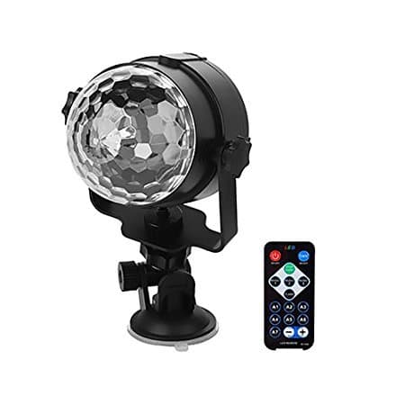 Rainbow Connects Disco Ball LED Crystal Magic Rotating Lights USB Powered Rgb Led Par lighting Sound Actived Stage Lights with Remote Control For Christmas Home KTV Xmas Wedding - 3W RGB 7 Colors