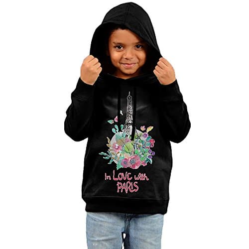 Eiffel Tower In Love With Paris Kids' Print Casual Pullover Drawstring Hoodie Hooded Sweatshirt 2 Toddler
