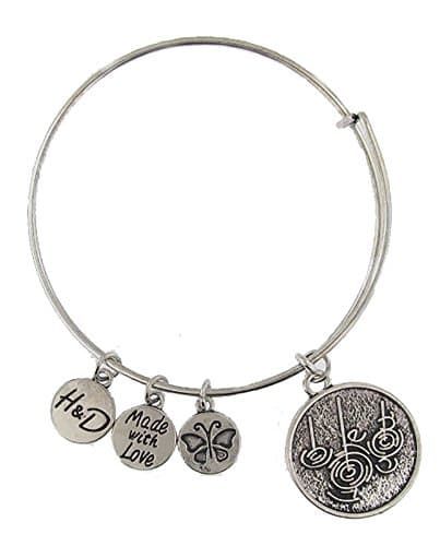 Hope And Destiny Rain Symbol Expandable Wire Silver Tone Bangle Bracelet