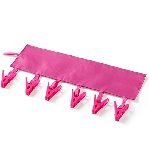 Bra Drying Rack, Clothes Drying Hanger Sock Dryer with 6 Clothespins Pegs Clothes Rail Removable Foldable & Windproof for Bathroom Towel Holder Underwear Shoe Lace Hat Undies Panties, Travel Hangers
