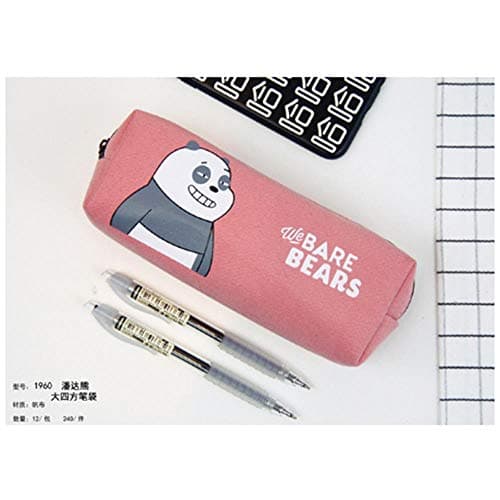 Pencil Case We Bare Bears Pencil Bag Pencil Case Canvas Kawaii Pencil Pouch Student Stationery Cute Cartoon18X5X7Cm