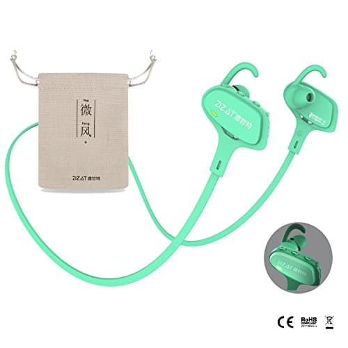 2018 New Bluetooth Earbuds, DF-05 Glow-In-Dark Lightweight Sports Bluetooth Headphones w/ Mic, CSR and Aptx HD Stereo, IP55 Waterproof, Smart AI for Smartphones, Iphone (Fluorescent Green)