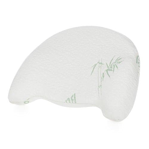 Memory Foam Infant Pillow Baby Head Support to Prevent Flat Head Plagiocephaly for Newborn up to 4 Months with Soft Breathable Bamboo Pillowcase - White