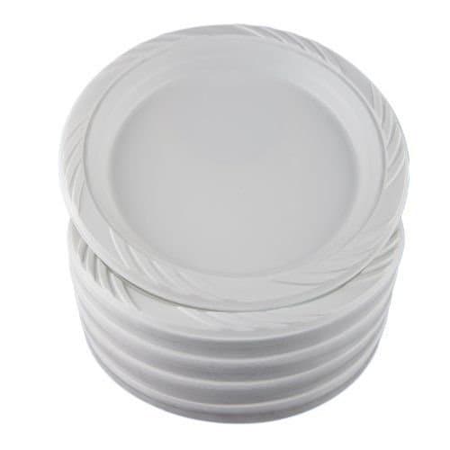 Disposable Plates Disposable Dinnerware Plastic Party Plates Dinner Disposable Wedding Plastic Dishes White 9" (100)