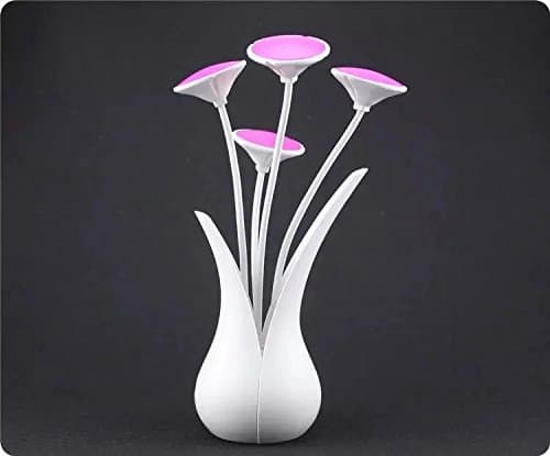 Kids NightLight ,USB Rechargeable Flower Vase Light Table Desk Automatic Switch LED NightLight Light Controlled Lamp (Pink)