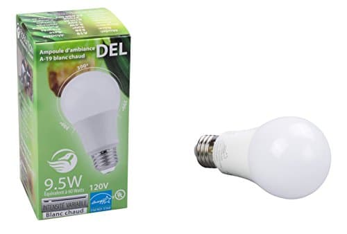 4 PACK SEV A19 LED Light Bulb Glass Housing 9.5 W (Equivalent to 60 W) 810 lumens Dimmable Mercury-free LED E26 Base