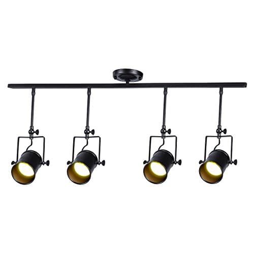 Frideko Black Vintage Style 4 Socket Industrial Spot Light Ceiling Pendant Lamp for Cafe Bar Dining Room Restaurant