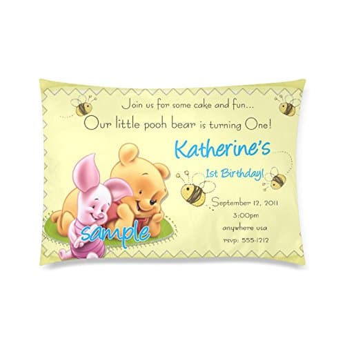 Pillowcase With Zipper Both Side Print Home Decorative For Winnie The Pooh Eeyore Super Cute 20x30Inch