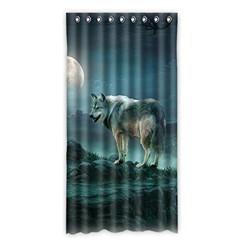 Vishdk Custom Wolf Wolf Window Curtain Window Curtain Light Proof Polyester Brand For Bedroom Or Living Room 50 Zentimeters x 96 Zentimeters (1-Pack), polyurethane, a, 50(inches) x96(inches)