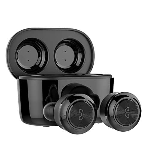 WSCSR True Wireless Earbuds,Easy-Pair Sports Sweatproof Mini Bluetooth Headphones with Graphene-Enhanced Drivers,3D Stereo Sound,IPX5 Sweatproof,Stereo Calls and Built-in Mic-Black (Black)