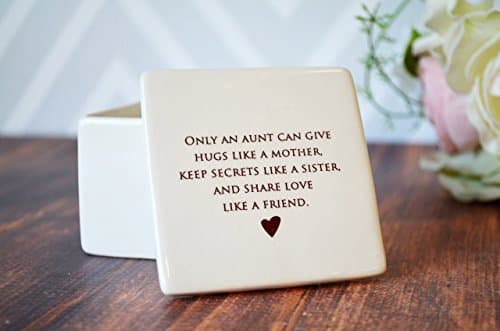 SHIPS FAST - Aunt Gift - Deep Square Keepsake Box - Only an aunt can give hugs like a mother, keep secrets like a sister and share love and share love like a friend.