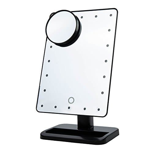 (Super Discount)Comwinn 2nd Generation Makeup Mirror with Lights, 20 Bright LEDs, 12" Large Screen, Touch Dimmable with Memory Function, Lighted Illuminated Vanity Cosmetic Mirrors (20 LEDs, Black)