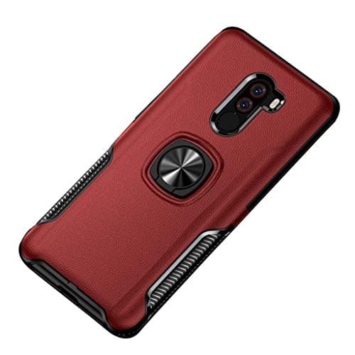 Compatible Samsung Galaxy S9 Plus Case, ANERNAI Hard PC Silicone 360 Degree Rotating Ring Holder Kickstand Magnetic Car Mount Thin Shock Absorption Cover Case (Red)