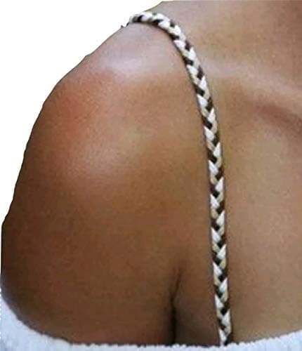 Love Monkey Black, Gray, and White Braided Decorative Replacement Bra Straps