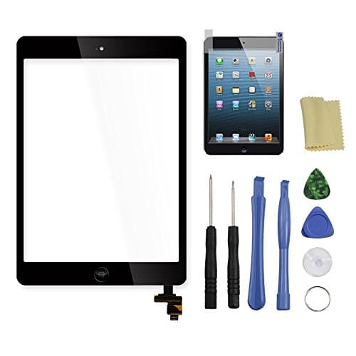 White Touch Screen Digitizer Complete Assembly Replacement for iPad Mini 1 2 with IC Chip & Home Button and SlyPry Opening Toolkits