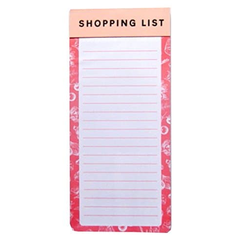Loft Magnetic Pink Shopping List Notepad - 100 Sheets Per Pad - Size 9' X 4'