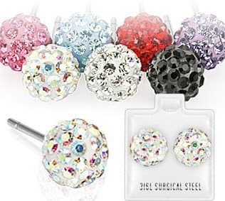 Emeco® 1 Pair Klassic Disco Ball Multi Rhinestone Stud Earrings SEF1