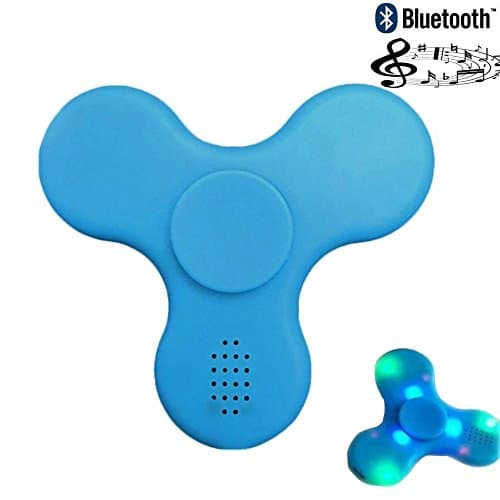 YOLODEALZ LED fidget spinner with Bluetooth speaker for music; get relief from stress and any form of autism (Blue)