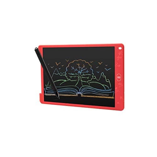Qucking Light 12 Inch, LCD Writing Tablet, Scribble and Play Color Colorful Display with Lock Switch for Kids and Adults at Home, School and Office,Red