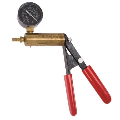 The Phenom Solid Brass Cylinder and Steel Handle Frame Hand Operated Design Vacuum Pump Pressure Gauge with Dual Calibration Vacuum Gauge, 0-30 in Hg, 0-760 mm Hg by The Phenom