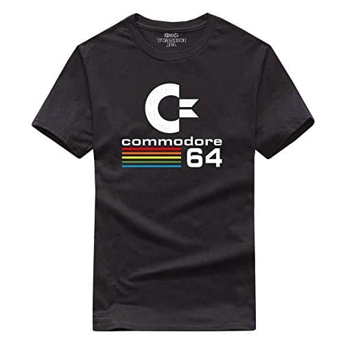 2017 Summer Commodore 64 T Shirts C64 SID Amiga Retro 8-bit Ultra Cool Design Vinyl T-shirt Mens Clothing With Short Sleeve (XL, black)