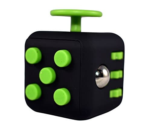 RaFe Fidget Cube - Top Quality Hand Toy - For Relieving Stress, Anxiety &amp; Boredom - Great for Kids &amp; Adults (Black/Green)