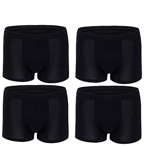 Kurop Men's 4 Pack Underwear Micro Modal Super Soft Trunks boxerbriefs (L, Black)