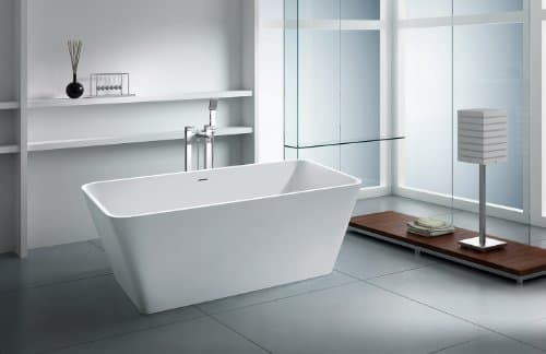 Modern Bathtub - Soaking Bathtub - Freestanding Bathtub - Solid Surface Bathtub - Cast Stone Bathtub - Lurisia II 65"