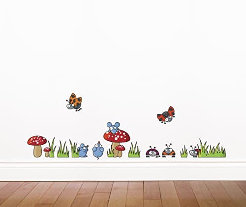 Adzif""Mice and Ladybugs Wall Decals, Multicolored