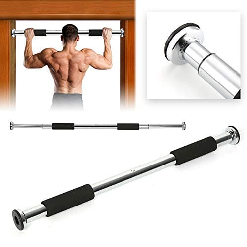 SUNJULY 62-100cm Gym Doorway Exercise Pull up Bar, Adjustable No Screw Chin Up Arms Exercise Workout Training Aids for Home