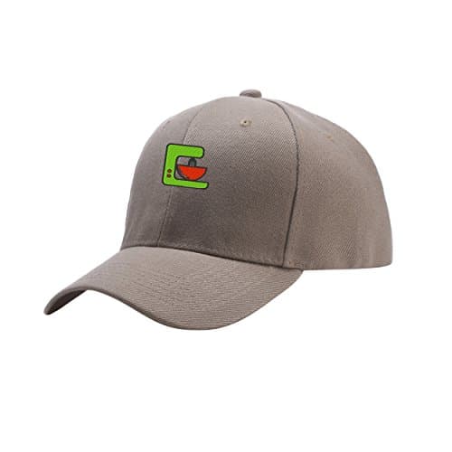 Kitchen Mixer Gray Peaked Hat Embroidered Logo Adjustable Fish Cap