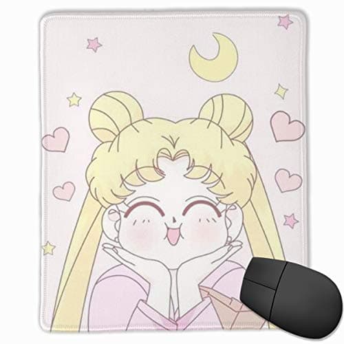 Mouse Pad- Stylish Cute Sailor Moon Print Extended Mouse Mat with Stitched Edges and Non Slip Rubber Base