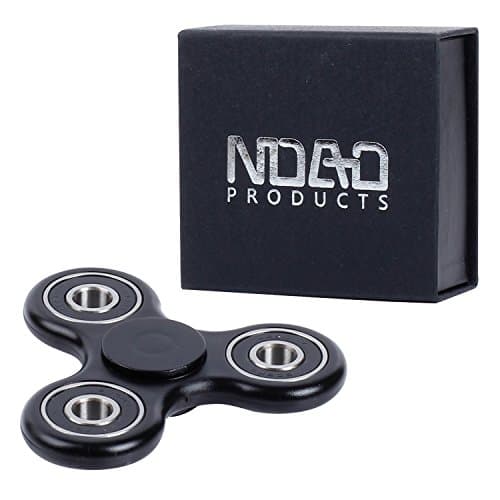 NDAD 1 Pack Hand Spinner Fidget Toy-Durable High Speed 1-3 Min Spins Si3N4 Hybrid Ceramic Bearing-Perfect for Adults, Kids, Stress, Anxiety, EDC, ADHD, Fitness-(Non-3D Printed) +Gift Box(Black)