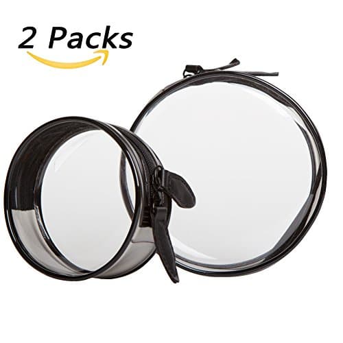 Clear Make Up Travel Bag Quart Sized with Zipper-Explore Lifez lipstick bagTSA Approved Transparent Waterproof Carry On Cosmetic Pouch (round)