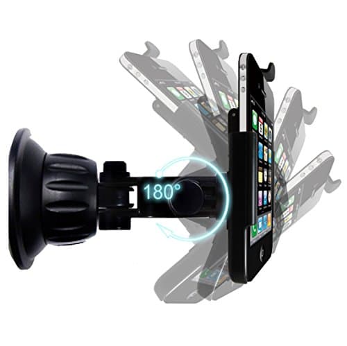 BlackFox Digidock In-Car Holder with 360 Degree Rotatable Cradle and Mount for Windshield and Dashboard fits iPhone SE/5/5S/5C/4/3GS/3, iPod Touch