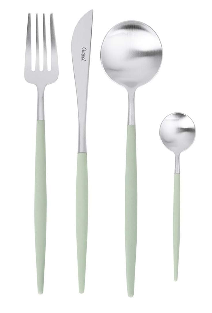 Cutipol Goa Celadon Matte Flatware 24 Pcs Cutlery Set Stainless Steel NEW