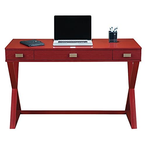 See Jane Work Kate Writing Desk, 30"H x 47 1/2"W x 20"D, Red