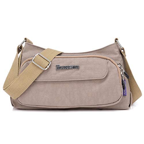 Bag Multi-Function Women's Small Bag Atmospheric Cloth Bag Popular Bag Decorative Printing Waterproof Backpack Nylon Bag Stone Gray