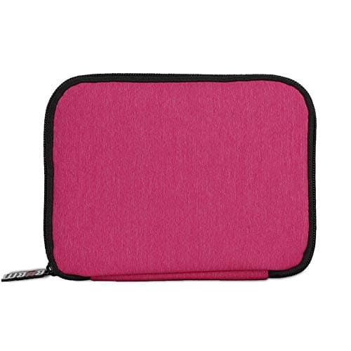 ROSETTE Travel Cable Organizer Portable Electronics Accessories Cases for Hard Drives, Charging Cords, USB Charger, Fluorescent - Pink