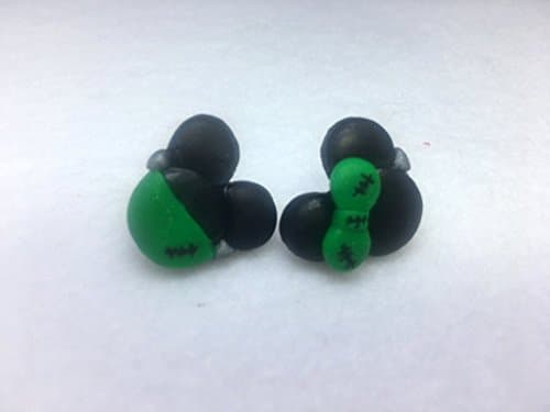 Disney Inspired Mickey Mouse and Mini Mouse Head Frankenstein Halloween stud Earrings