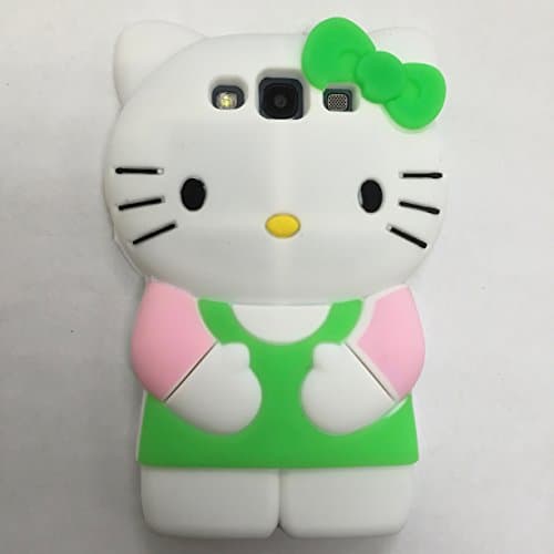 Hello Kitty 3D Soft Silicone Case Cover for Samsung Galaxy S3 (Pink Arm-Green Dress)