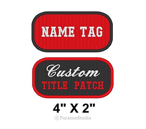 Custom Embroidered Name Tag Title Patch Motorcycle Biker Badge 4" X 2" (C)