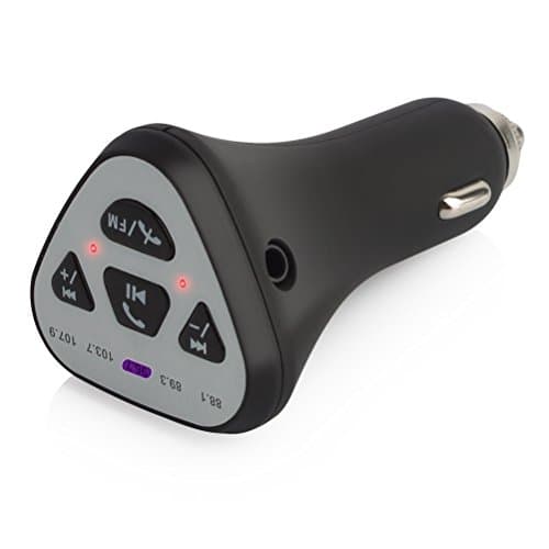 Bluetooth FM Transmitter Wireless USB Car Charging Kit Hand-free Call for iPhone, Samsung, LG, HTC, Nexus, Motorola,Sony Android Smartphone- Black