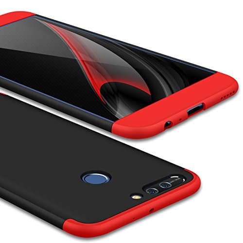 Honor 8 Pro Case, Honor V9 Case, GKK Double Dip Ultra Slim Knight Series Case For Huawei Honor 8 Pro Hybrid PC [HARD] Full Protection Matte Phone Case (Red-Black-Red)