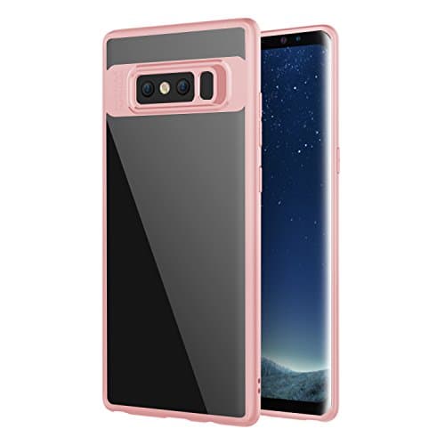 Samsung Galaxy Note 8 Case,Pretid Acrylic Hard back Air Cushion Technology and Soft TPU Edge Scratch-Resistant for Galaxy Note 8 (Pink)