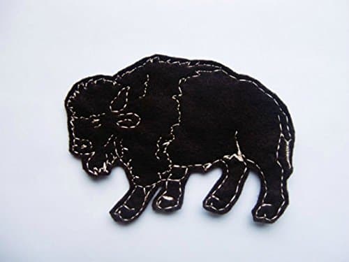 Buffalo iron on patch - brown felt - sew on applique - iron on transfer - embroidery - embellishment - bison - patches for jackets - patches for jeans
