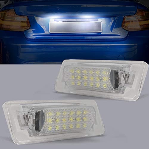 LED License Number Plate Lights 18-SMD LED Free Error Fit for B-E-N-Z W210 4D Sedan,W202 4D Sedan Facelift(1997-2000） 6000K Xenon White 1 Pair