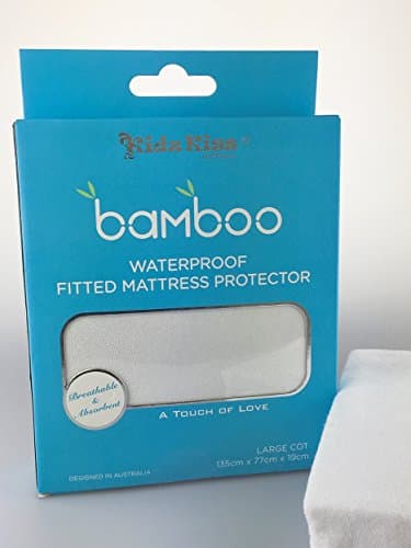 KIDZ KISS Bamboo Waterproof Fitted Mattress Protector - Large Cot [x 2 Sets]